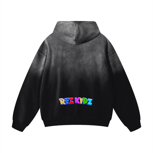 Rez Kidz Small Logo Hoodie (Heavyweight Sunfade Oversized)