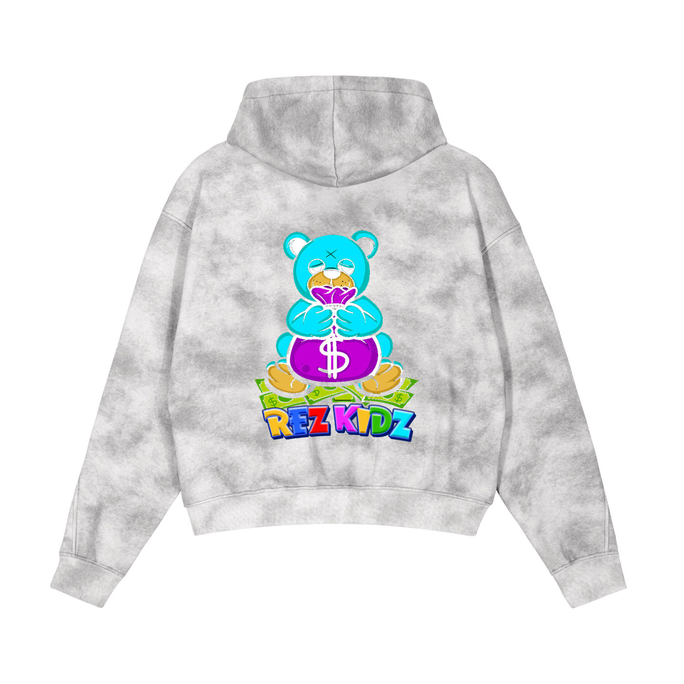 Rez Kidz Get Money Hoodie (Dirty Washed Boxy Zip-up Fleece)