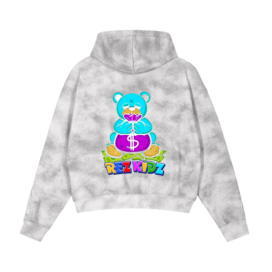 Rez Kidz Get Money Hoodie (Dirty Washed Boxy Zip-up Fleece)