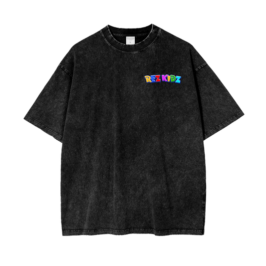 Rez Kidz Small Logo T-Shirt (Oversize Snow Washed)