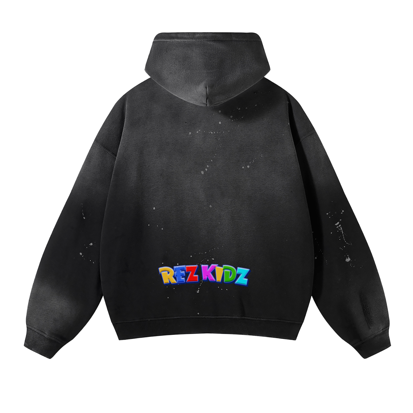 Rez Kidz Large Logo Hoodie (Vintage Wash Frayed Fleece)  360 GSM